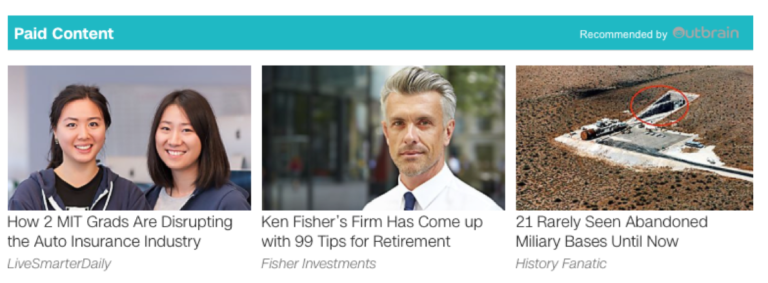 Using healthcare content marketing to promote paid content like these articles.