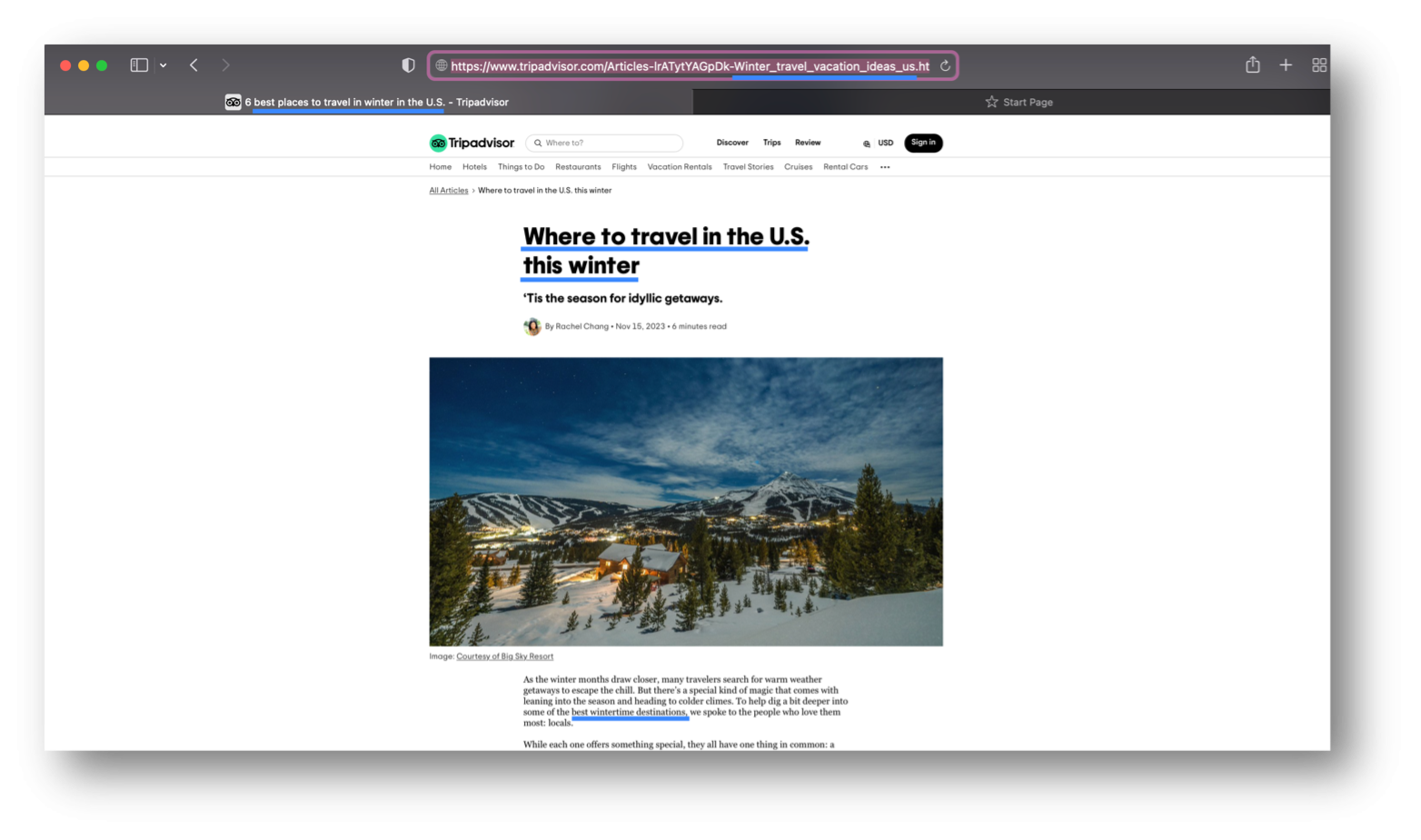 Screenshot of an article highlighting areas where long-tail and low competition keywords can be found
